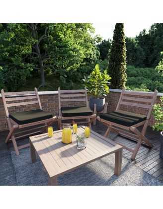 Cojín para banco de jardín, cojín para columpio, cojín de jardín, 60 x 60 x 5 cm, Negro