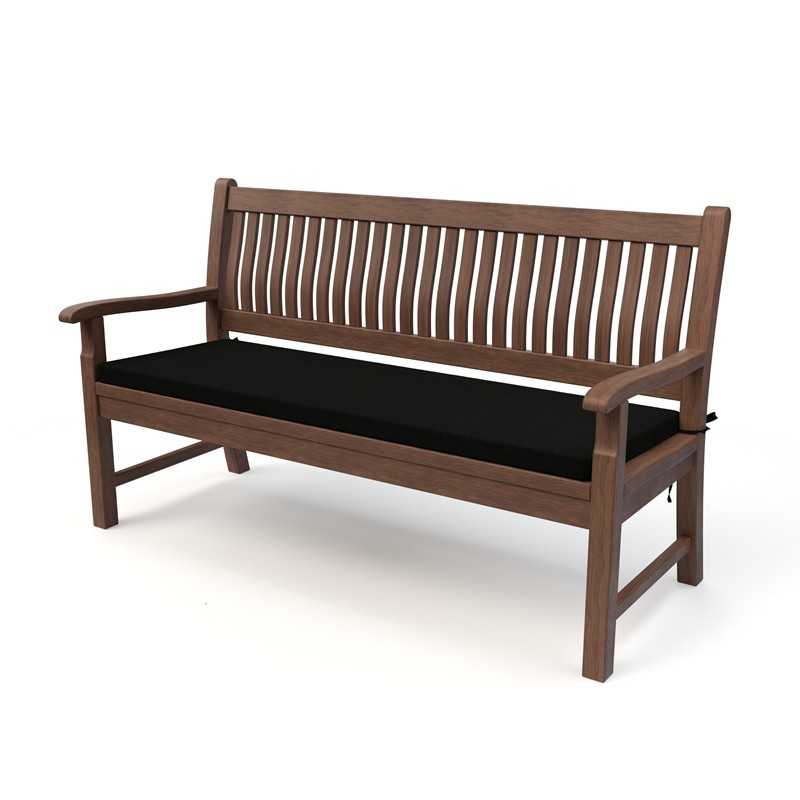 Cojín para banco de jardín, cojín para columpio, cojín de jardín, 100 x 40 x 5 cm, Negro