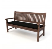 Cojín para banco de jardín, cojín para columpio, cojín de jardín, 140 x 40 x 5 cm, Negro