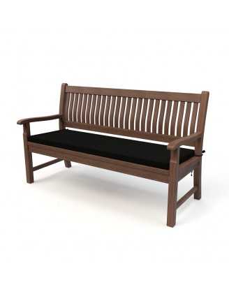 Cojín para banco de jardín, cojín para columpio, cojín de jardín, 140 x 40 x 5 cm, Negro