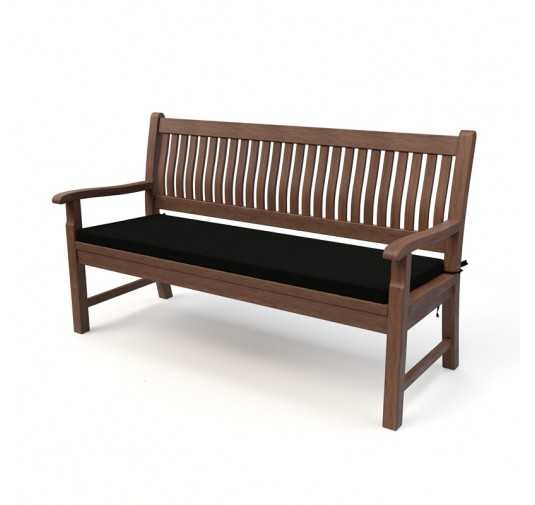 Cojín para banco de jardín, cojín para columpio, cojín de jardín, 150 x 50 x 5 cm, Negro