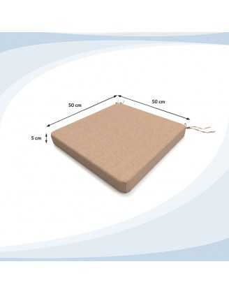 Cojín para banco de jardín, cojín para columpio, cojín de jardín, 50 x 50 x 5 cm, Beige