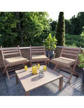 Cojín para banco de jardín, cojín para columpio, cojín de jardín, 70 x 70 x 5 cm, Beige