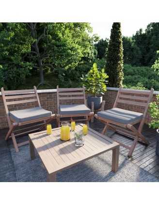 Cojín para banco de jardín, cojín para columpio, cojín de jardín, 40 x 40 x 5, Gris