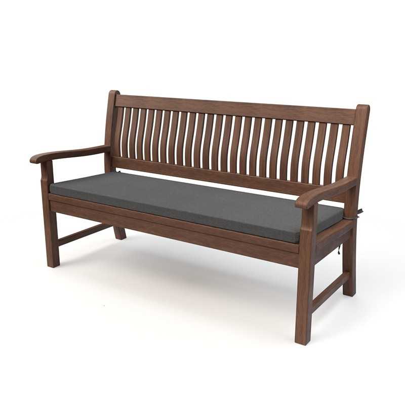 Cojín para banco de jardín, cojín para columpio, cojín de jardín, 150 x 50 x 5 cm, Gris