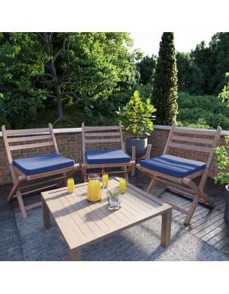 Cojín para banco de jardín, cojín para columpio, cojín de jardín, 50 x 50 x 5 cm, Azul Oscuro