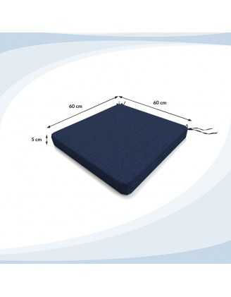 Cojín para banco de jardín, cojín para columpio, cojín de jardín, 60 x 60 x 5 cm, Azul Oscuro