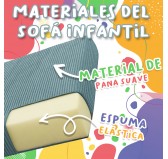 Colchón plegable 160×80×15 cm para sofá modular infantil de pana, color Laguna Azul