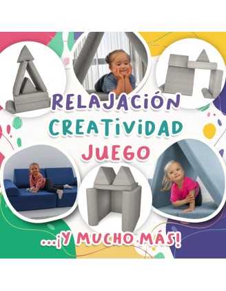 Colchón plegable 160×80×15 cm para sofá modular infantil de pana, color Gris Conejito