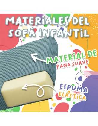 Cojín triangular 55×35×35 cm para sofá modular infantil de pana, color Caramelo Cálido