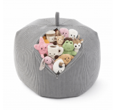 Funda para puf infantil para peluches | Tejido de pana | 85x85x50 cm | Gris Conejo
