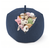 Funda para puf infantil para peluches | Tejido de pana | 85x85x50 cm | Cielo Nocturno