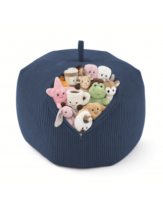 Funda para puf infantil para peluches | Tejido de pana | 85x85x50 cm | Cielo Nocturno