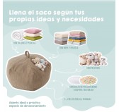 Funda para puf infantil para peluches | Tejido de pana | 85x85x50 cm | Cielo Nocturno