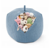 Funda para puf infantil para peluches | Tejido de pana | 85x85x50 cm | Laguna Azul