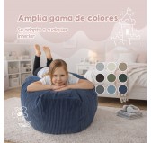 Funda para puf infantil para peluches | Tejido de pana | 85x85x50 cm | Verde Bosque