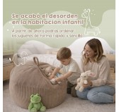 Funda para puf infantil para peluches | Tejido de pana | 85x85x50 cm | Verde Bosque