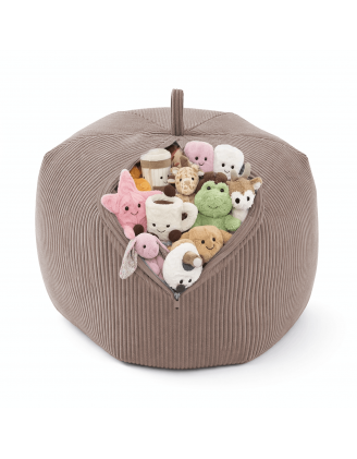 Funda para puf infantil para peluches | Tejido de pana | 85x85x50 cm | Caramelo Cálido
