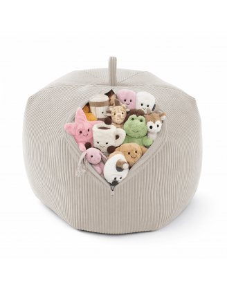 Funda para puf infantil para peluches | Tejido de pana | 85x85x50 cm | Atardecer Arenoso