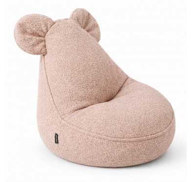 Puf Infantil con Orejas de Ratón | Bouclé | 68x68x50 cm | Rosa Caramelo