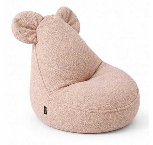 Puf Infantil con Orejas de Ratón | Bouclé | 68x68x50 cm | Rosa Caramelo