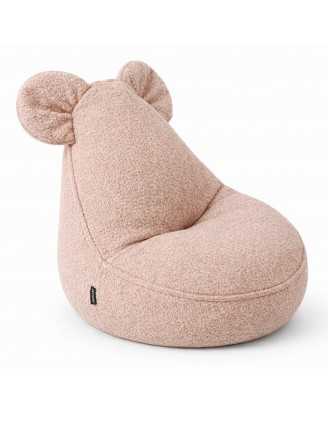 Puf Infantil con Orejas de Ratón | Bouclé | 68x68x50 cm | Rosa Caramelo