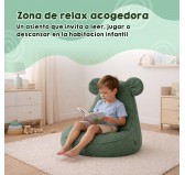 Puf Infantil con Orejas de Ratón | Bouclé | 68x68x50 cm | Rosa Caramelo