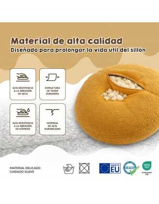 Puf Infantil con Orejas de Ratón | Bouclé | 68x68x50 cm | Rosa Caramelo