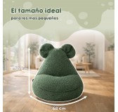 Puf Infantil con Orejas de Ratón | Bouclé | 68x68x50 cm | Rosa Caramelo
