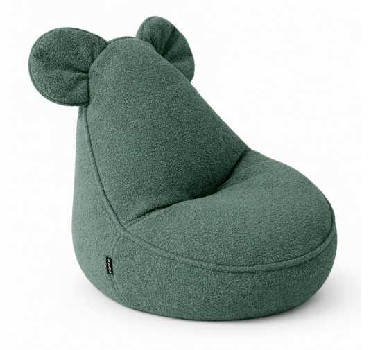 Puf Infantil con Orejas de Ratón | Bouclé | 68x68x50 cm | Verde Ranita