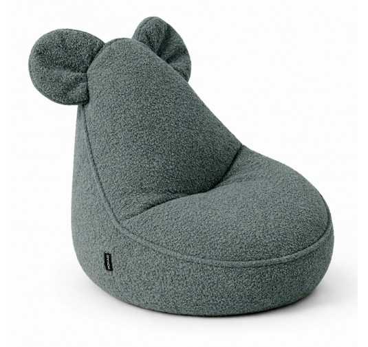 Puf Infantil con Orejas de Ratón | Bouclé | 68x68x50 cm | Azul Bebé