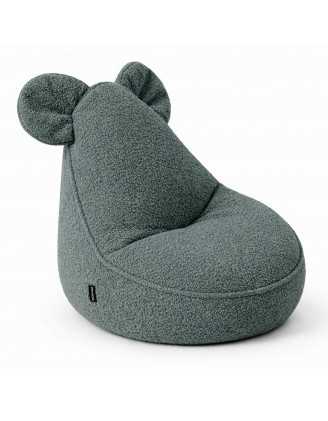 Puf Infantil con Orejas de Ratón | Bouclé | 68x68x50 cm | Azul Bebé