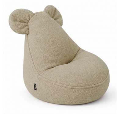 Puf Infantil con Orejas de Ratón | Bouclé | 68x68x50 cm | Beige Acogedor