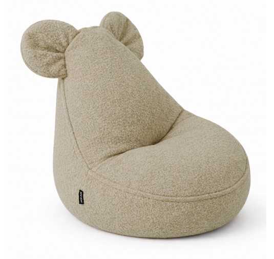 Puf Infantil con Orejas de Ratón | Bouclé | 68x68x50 cm | Beige Acogedor