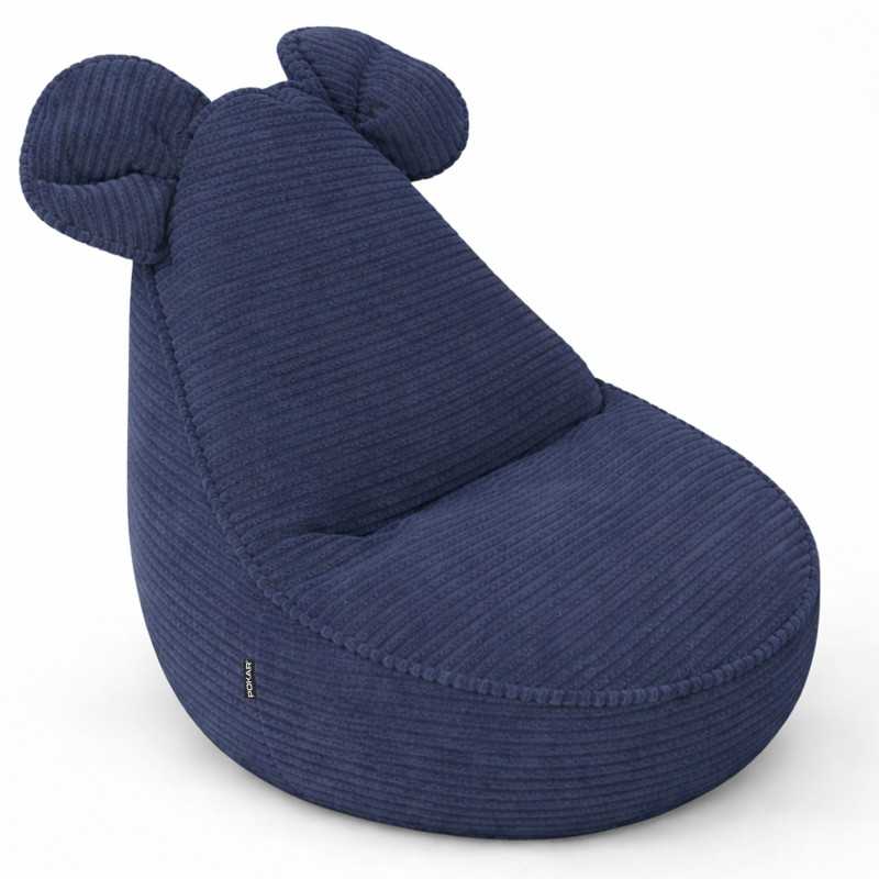 Puf Infantil con Orejas de Ratón | Tejido de pana | 68x68x50 cm | Cielo Nocturno Puf Infantil con Orejas de Ratón | Tejido de pana | 68x68x50 cm | Cielo Nocturno