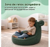 Puf Infantil con Orejas de Ratón | Tejido de pana | 68x68x50 cm | Cielo Nocturno Puf Infantil con Orejas de Ratón | Tejido de pana | 68x68x50 cm | Cielo Nocturno