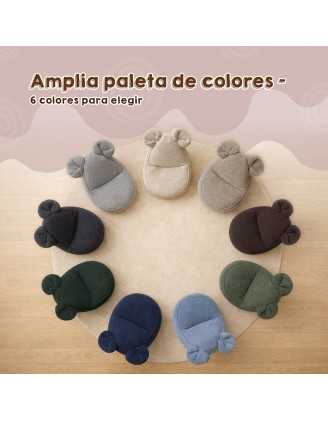 Puf Infantil con Orejas de Ratón | Tejido de pana | 68x68x50 cm | Laguna Azul