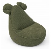 Puf Infantil con Orejas de Ratón | Tejido de pana | 68x68x50 cm | Guisante de Primavera
