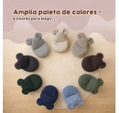 Puf Infantil con Orejas de Ratón | Tejido de pana | 68x68x50 cm | Marrón Chocolate