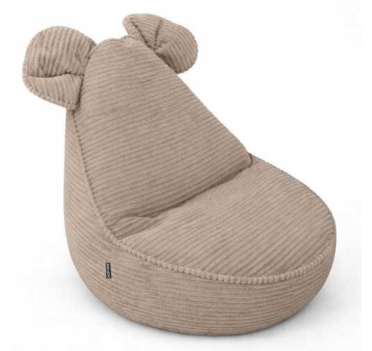 Puf Infantil con Orejas de Ratón | Tejido de pana | 68x68x50 cm | Caramelo Cálido