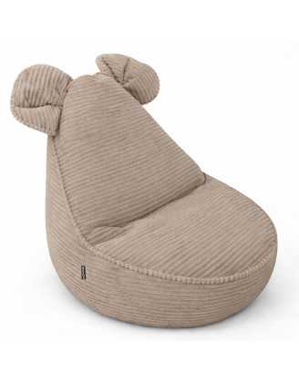 Puf Infantil con Orejas de Ratón | Tejido de pana | 68x68x50 cm | Caramelo Cálido