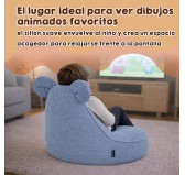 Puf Infantil con Orejas de Ratón | Tejido de pana | 68x68x50 cm | Caramelo Cálido