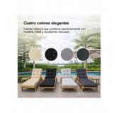 Cojín Tumbona Exterior | Impermeable y Repelente al Agua | 200x60x13 cm | Negro