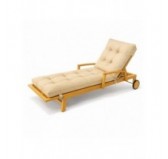 Cojín Tumbona Exterior | Impermeable y Repelente al Agua | 200x60x13 cm | Beige