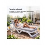 Cojín Tumbona Exterior | Impermeable y Repelente al Agua | 200x60x13 cm | Beige