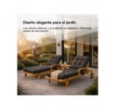 Cojín Tumbona Exterior | Impermeable y Repelente al Agua | 200x60x13 cm | Beige