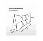Cojín de Respaldo | Almohada de Lectura para Cama y Sofá | 70x50x20 cm | Gris Cojín de Respaldo | Almohada de Lectura para Cama y Sofá | 70x50x20 cm | Gris