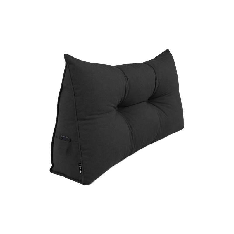 Cojín de Respaldo | Almohada de Lectura para Cama y Sofá | 70x50x20 cm | Negro