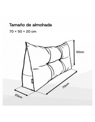 Cojín de Respaldo | Almohada de Lectura para Cama y Sofá | 70x50x20 cm | Negro