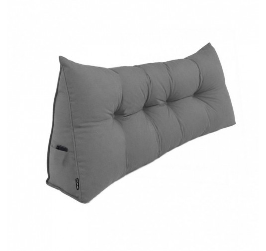 Cojín de Respaldo | Almohada de Lectura para Cama y Sofá | 200x50x20 cm | Gris